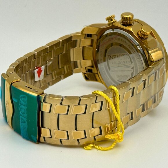 BRAND NEW Invicta Pro Diver SCUBA Chronograph Blue Dial Mens Watch Gold Tone SS - Picture 6 of 10